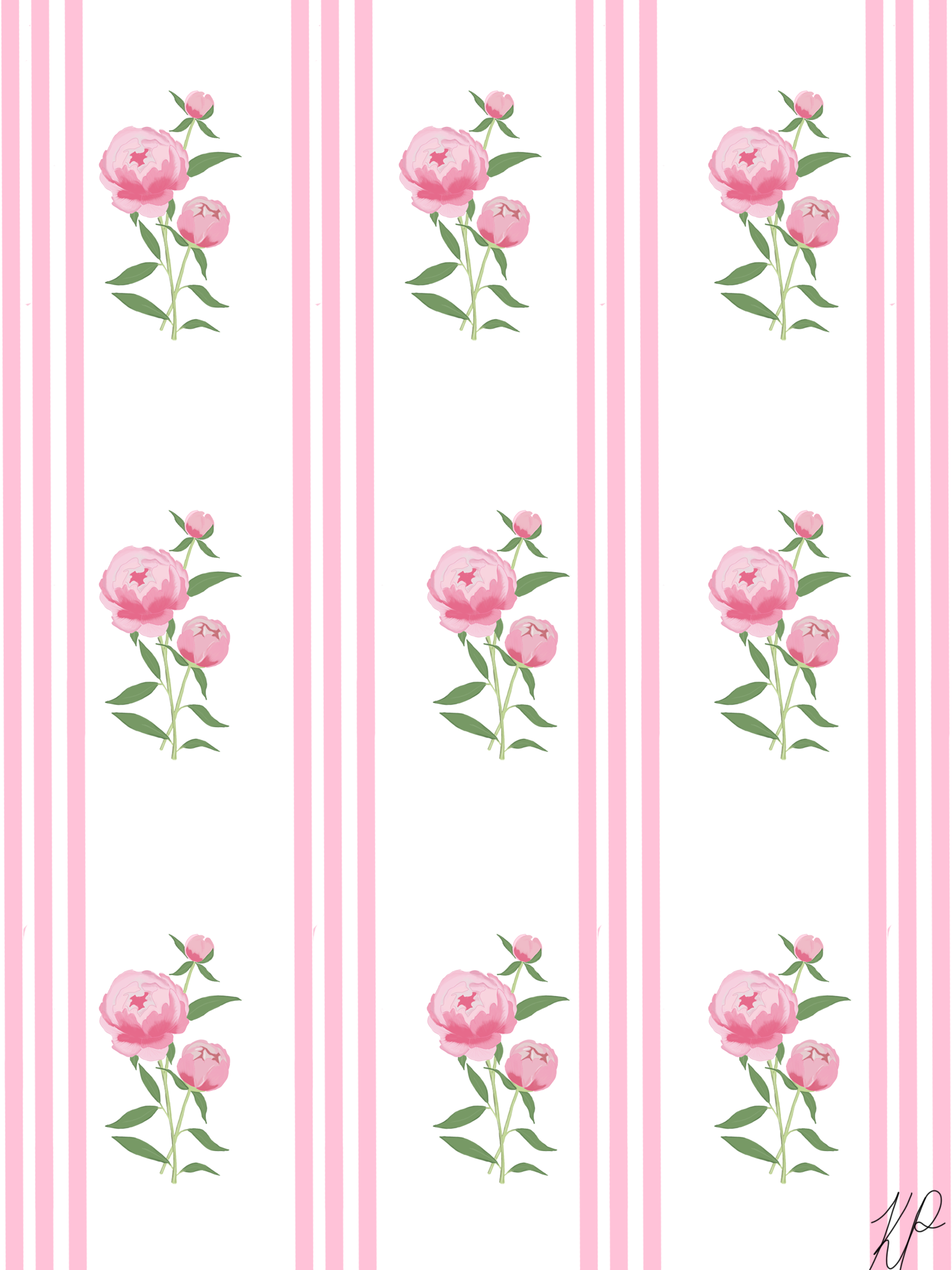 Pink flower wrapping paper pattern